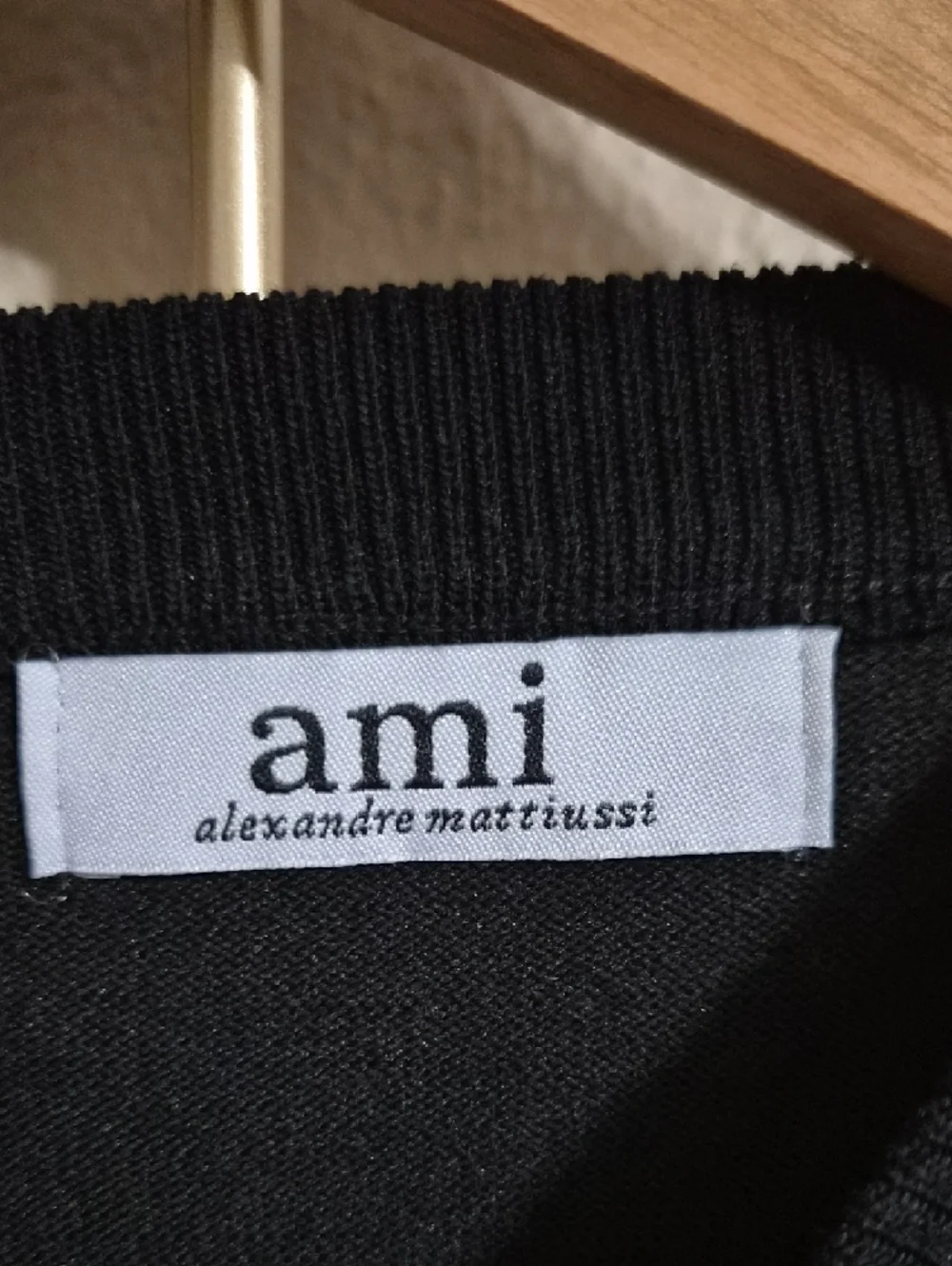 Ami Alexandre Mattiussi Black Crewneck Sweater with Red Heart A Logo - Picture 3 of 4